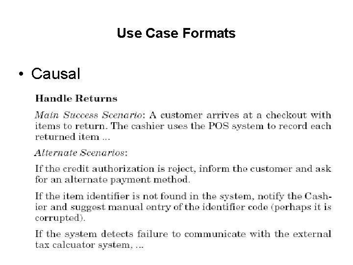 Use Case Formats • Causal 