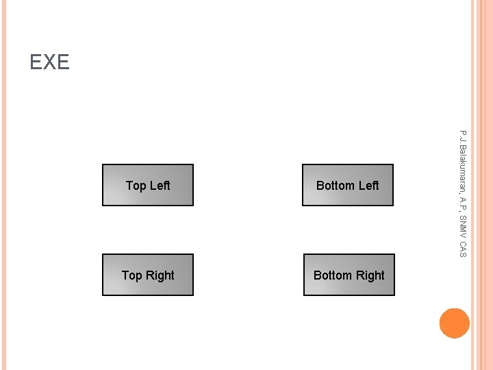 EXE Bottom Left Top Right Bottom Right P. J. Balakumaran, A. P, SNMV CAS