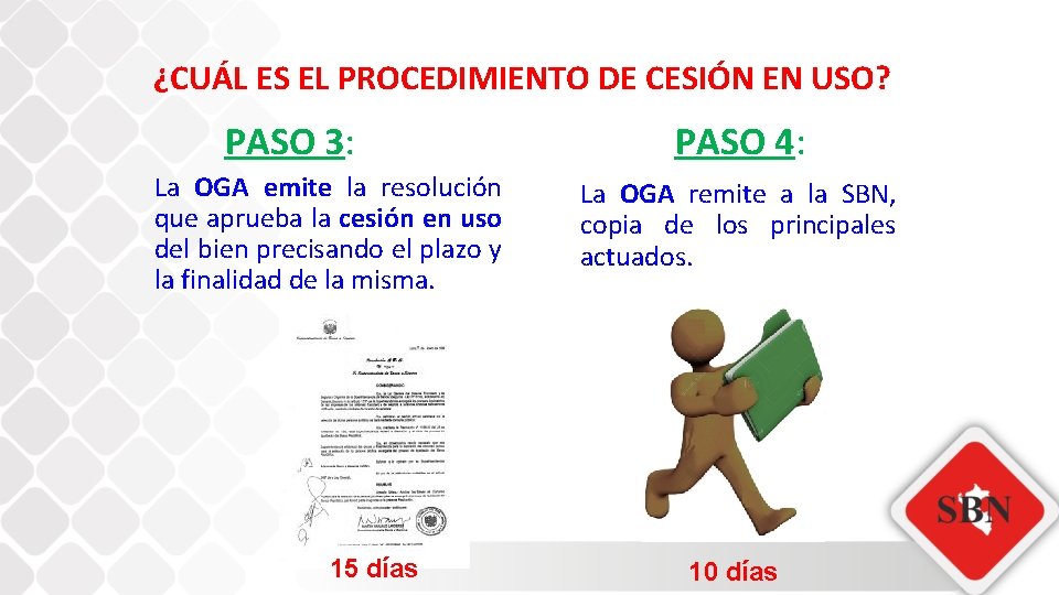 ¿CUÁL ES EL PROCEDIMIENTO DE CESIÓN EN USO? PASO 3: La OGA emite la