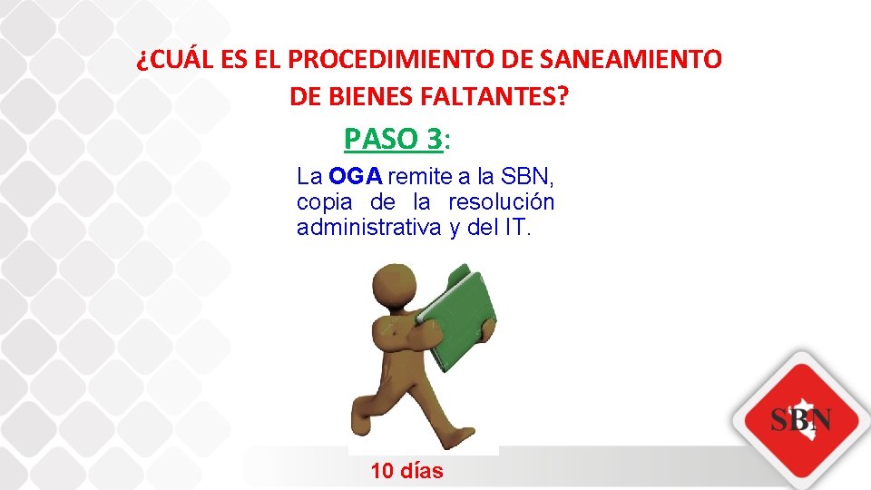 ¿CUÁL ES EL PROCEDIMIENTO DE SANEAMIENTO DE BIENES FALTANTES? PASO 3: La OGA remite