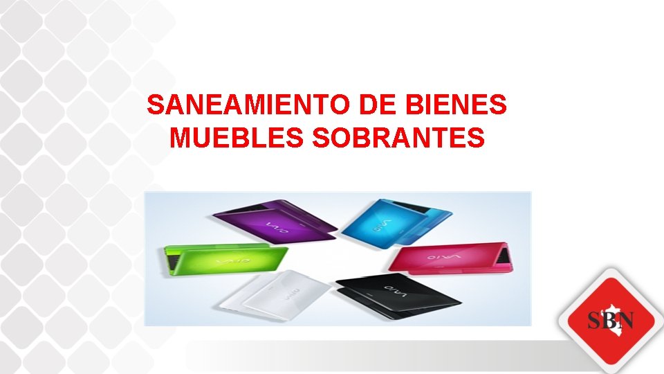 SANEAMIENTO DE BIENES MUEBLES SOBRANTES 