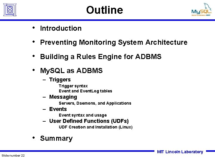 Outline • Introduction • Preventing Monitoring System Architecture • Building a Rules Engine for