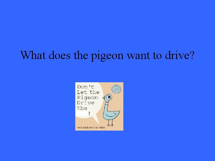 What does the pigeon want to drive? 