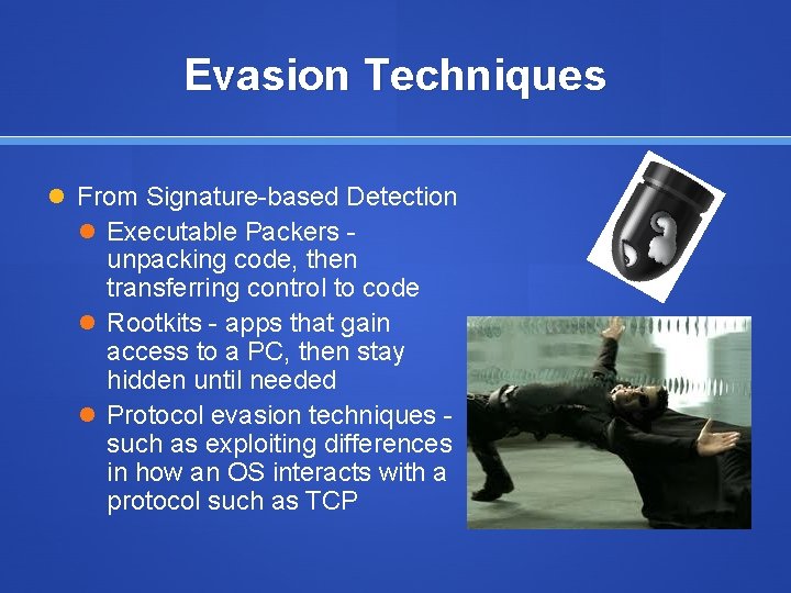 Evasion Techniques From Signature-based Detection Executable Packers - unpacking code, then transferring control to