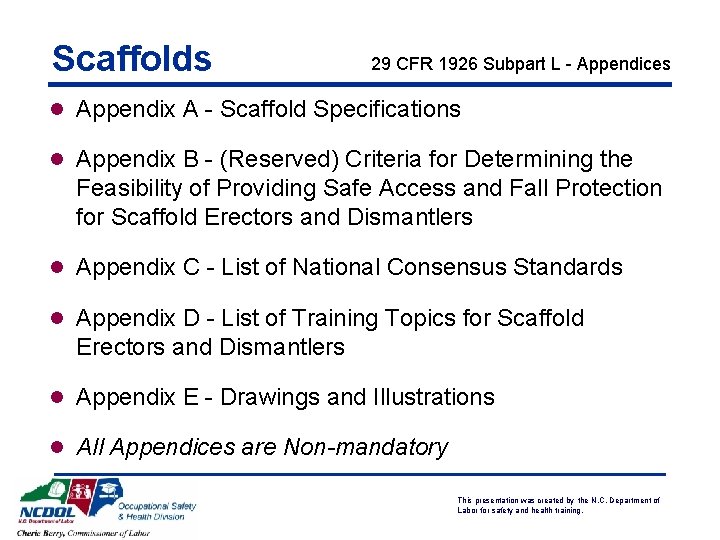 Scaffolds 29 CFR 1926 Subpart L - Appendices l Appendix A - Scaffold Specifications