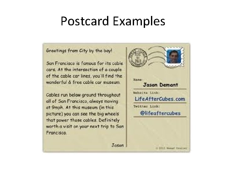 Postcard Examples 