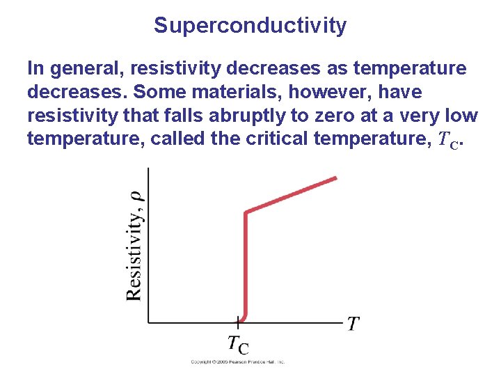 Superconductivity In general, resistivity decreases as temperature decreases. Some materials, however, have resistivity that