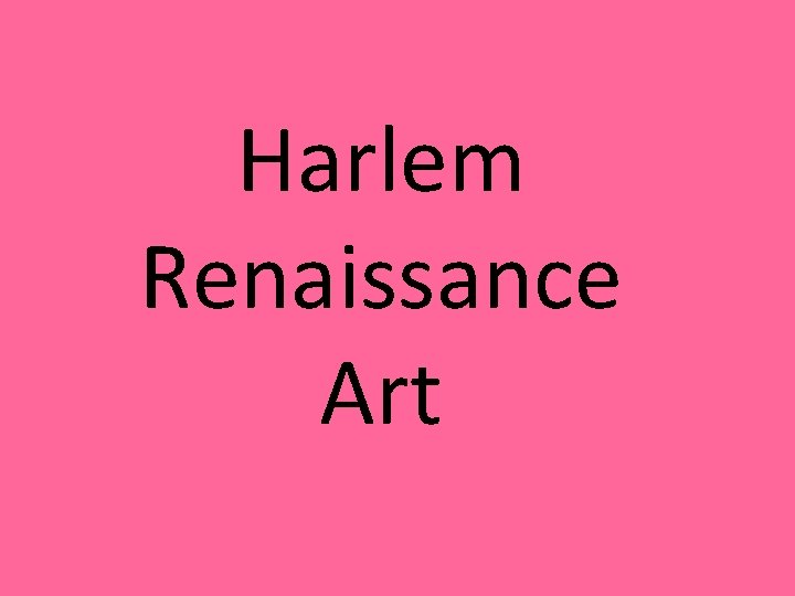 Harlem Renaissance Art 