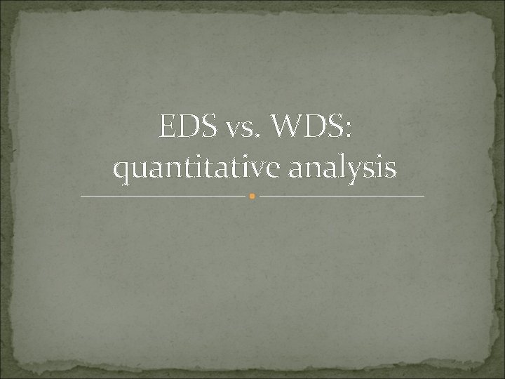EDS vs. WDS: quantitative analysis 