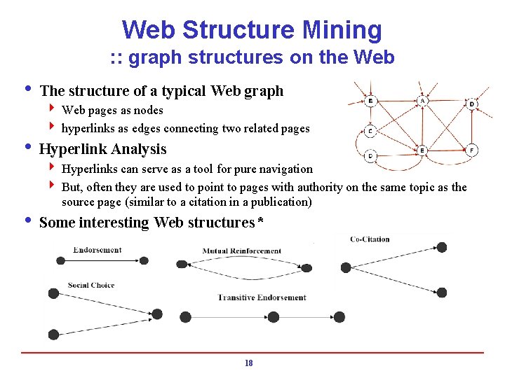 Web Structure Mining : : graph structures on the Web i The structure of