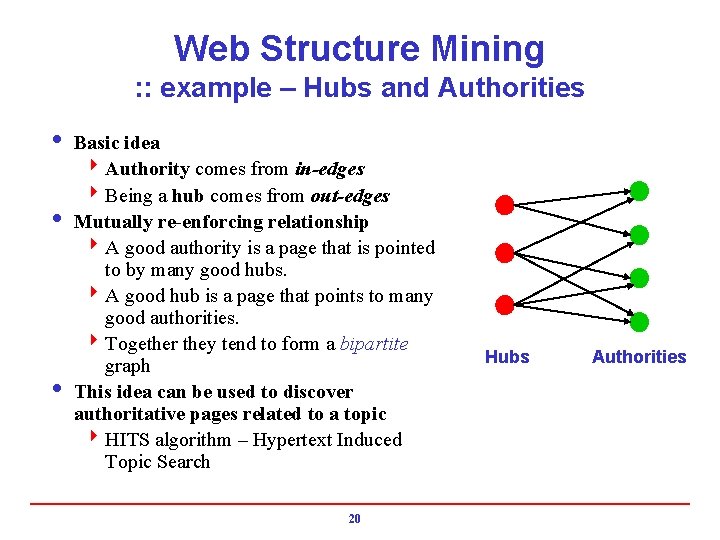Web Structure Mining : : example – Hubs and Authorities i Basic idea 4