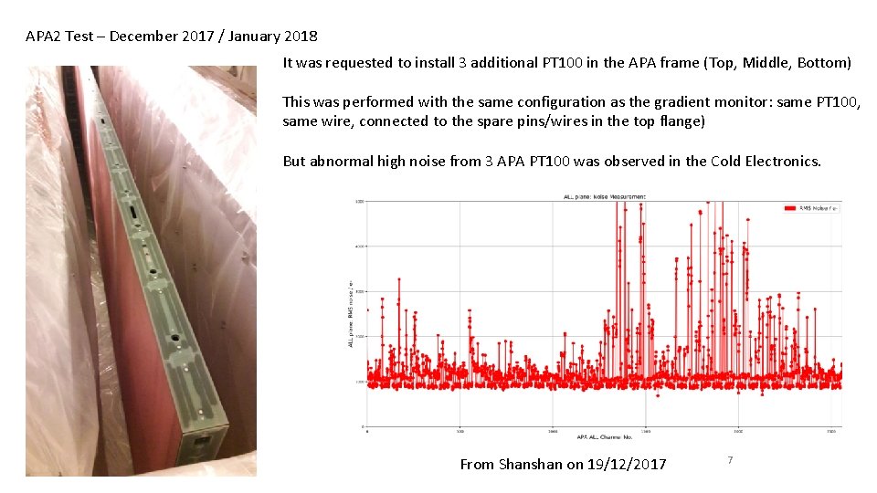 APA 2 Test – December 2017 / January 2018 It was requested to install