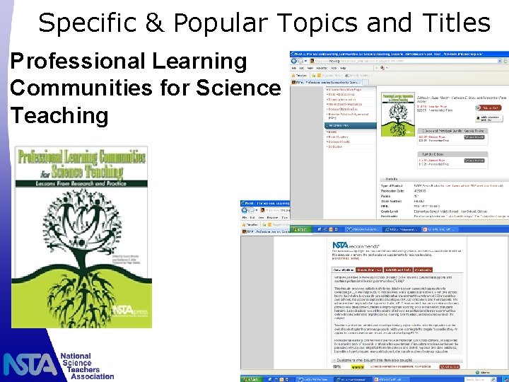 Specific & Popular Topics and Titles Professional Learning Communities for Science Teaching 