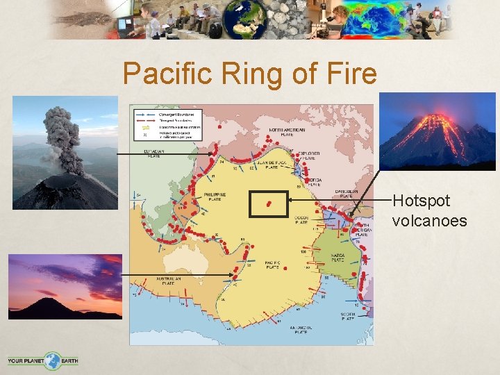 Pacific Ring of Fire Hotspot volcanoes 