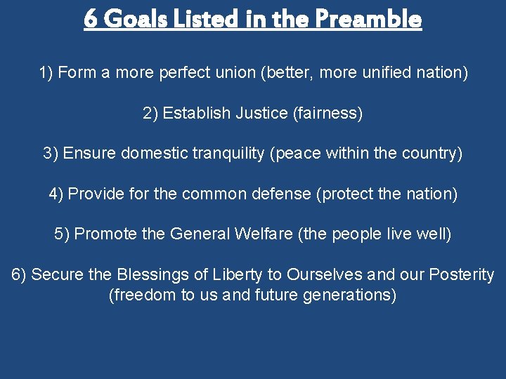 The United States Constitution Basics Structure The Preamble