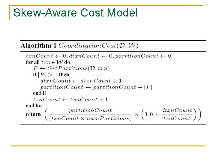 Skew-Aware Cost Model 
