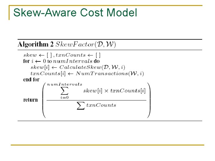 Skew-Aware Cost Model 