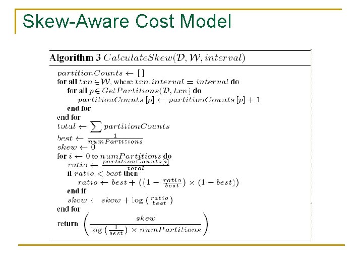 Skew-Aware Cost Model 