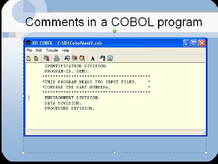 Comments in a COBOL program 