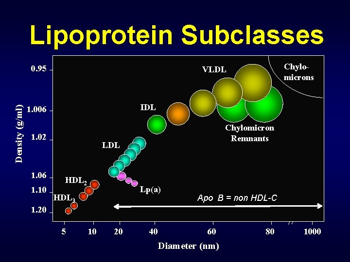 Lipoprotein Subclasses Density (g/ml) 0. 95 IDL 1. 006 1. 02 1. 06 1.