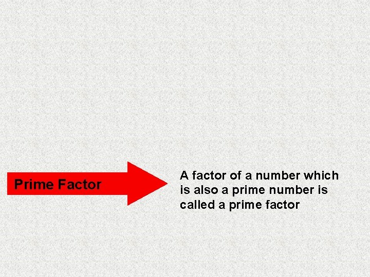 Prime Factor A factor of a number which is also a prime number is