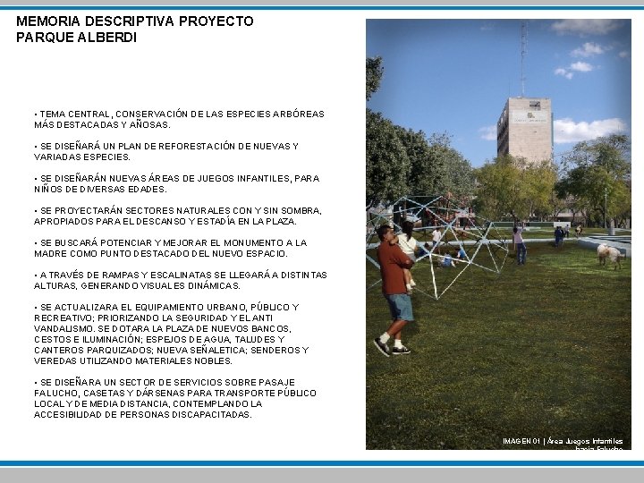 MEMORIA DESCRIPTIVA PROYECTO PARQUE ALBERDI • TEMA CENTRAL, CONSERVACIÓN DE LAS ESPECIES ARBÓREAS MÁS