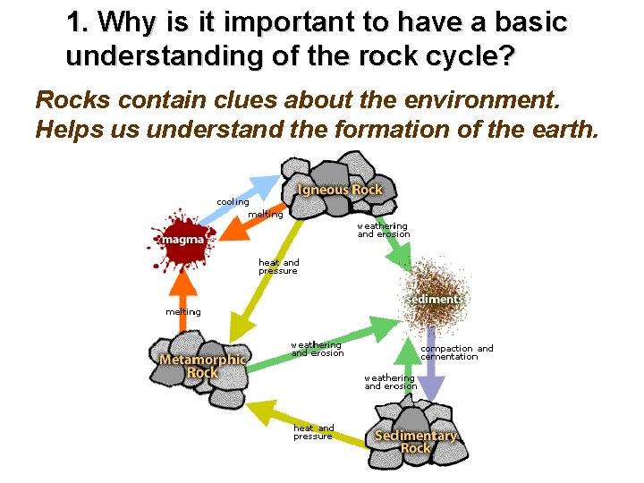 1. Why is it important to have a basic understanding of the rock cycle?