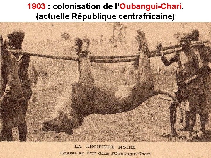 1903 : colonisation de l’Oubangui-Chari (actuelle République centrafricaine) 