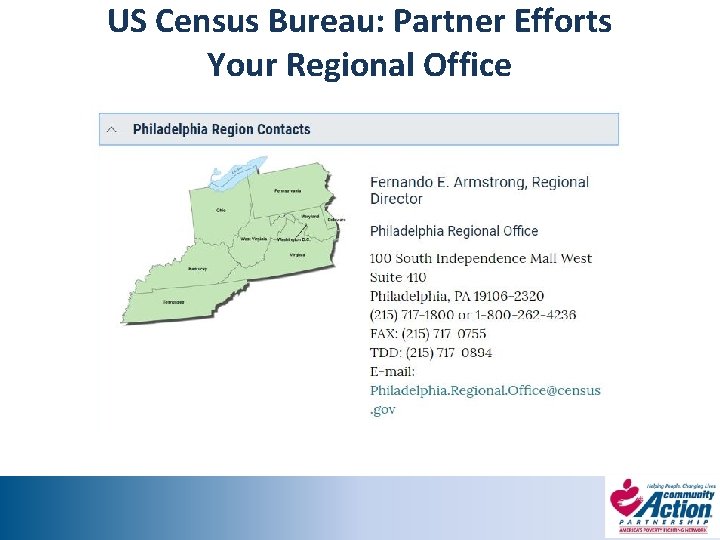 US Census Bureau: Partner Efforts Your Regional Office 