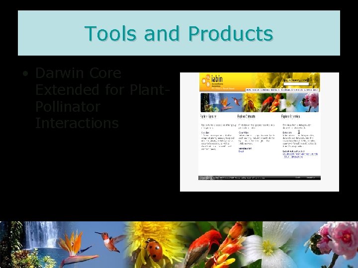 Tools and Products • Darwin Core Extended for Plant. Pollinator Interactions 