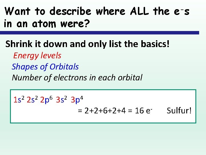 Want to describe where ALL the e-s in an atom were? Shrink it down