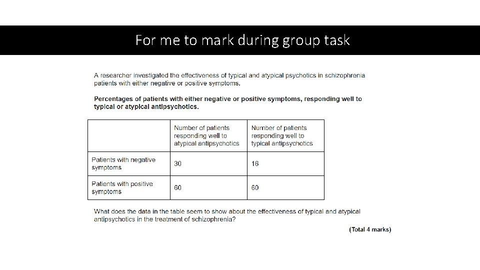 For me to mark during group task 