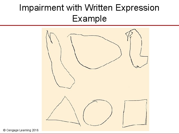 Impairment with Written Expression Example © Cengage Learning 2016 