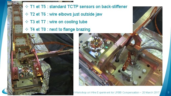 ² T 1 et T 5 : standard TCTP sensors on back-stiffener ² T