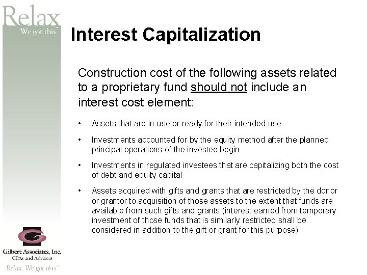 SM Interest Capitalization Construction cost of the following assets related to a proprietary fund