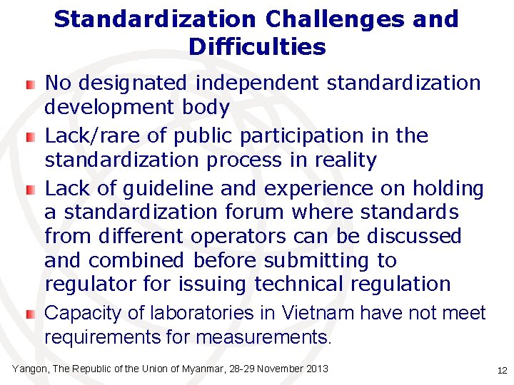 Standardization Challenges and Difficulties No designated independent standardization development body Lack/rare of public participation