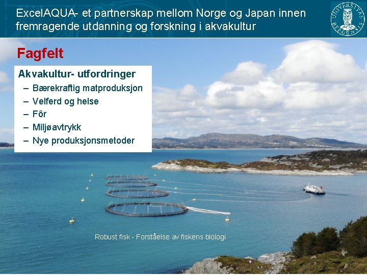 Excel. AQUA- et partnerskap mellom Norge og Japan innen fremragende utdanning og forskning i