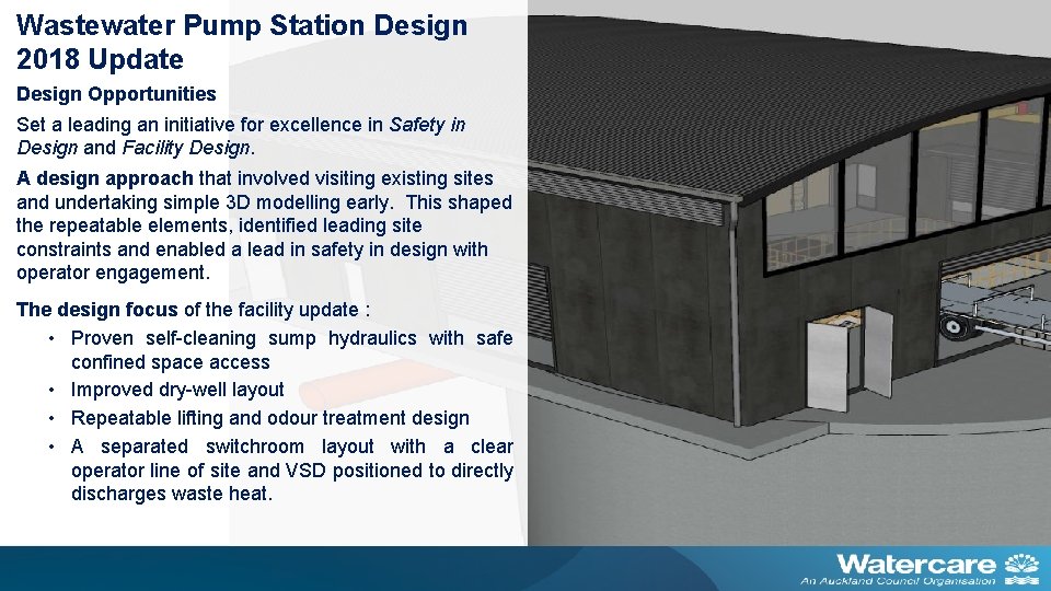 Wastewater Pump Station Design 2018 Update Design Opportunities Set a leading an initiative for