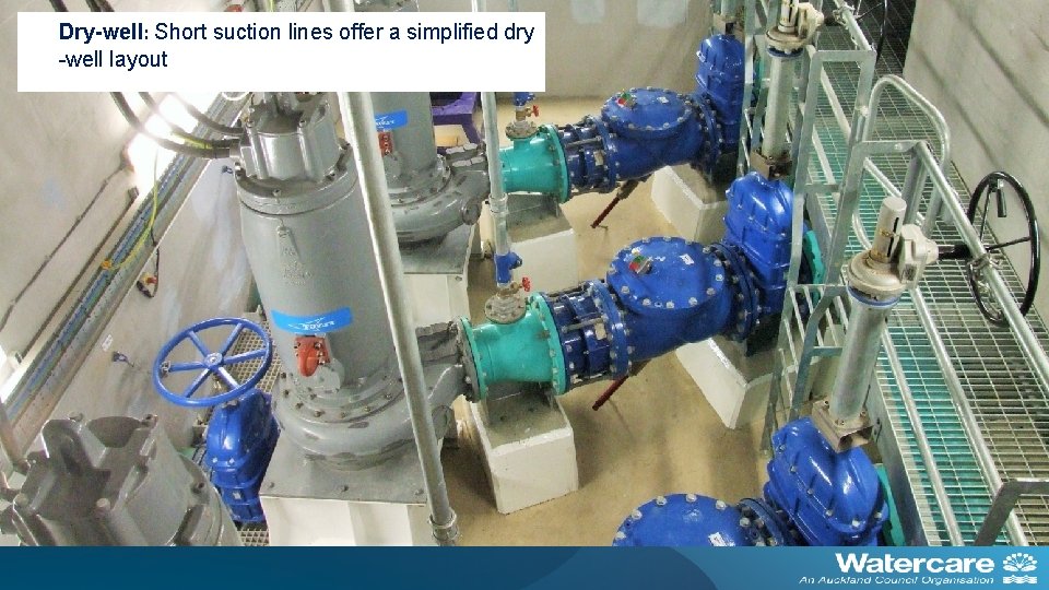 Dry-well: Short suction lines offer a simplified dry -well layout 7 