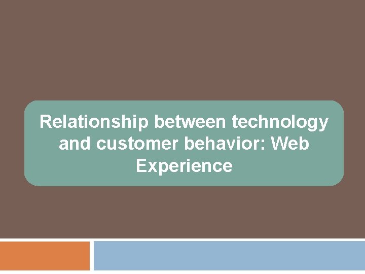 Relationship between technology and customer behavior: Web Experience 
