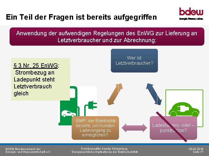 Ein Teil der Fragen ist bereits aufgegriffen Anwendung der aufwendigen Regelungen des En. WG