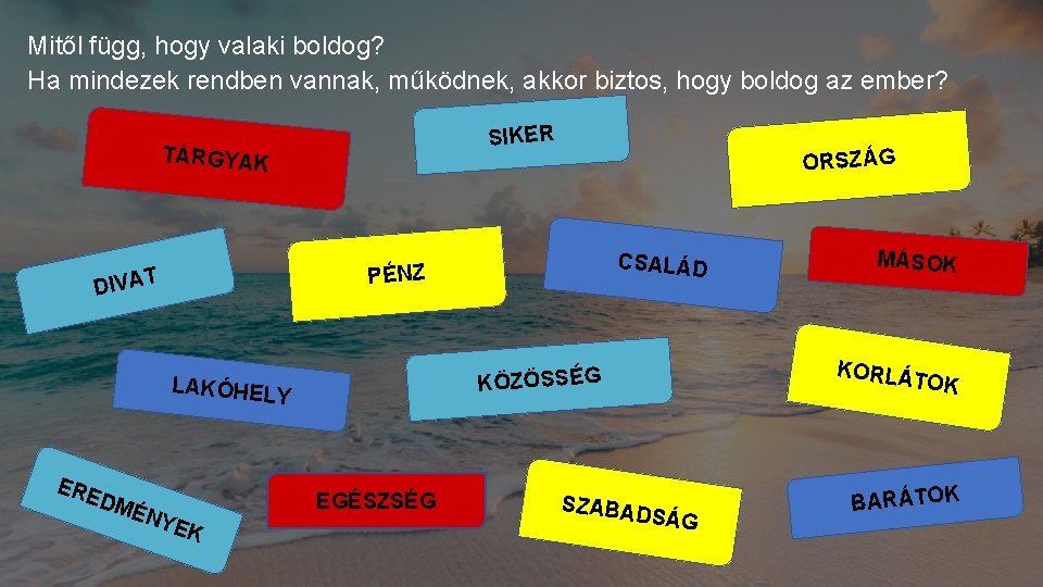 Mitől függ, hogy valaki boldog? Ha mindezek rendben vannak, működnek, akkor biztos, hogy boldog