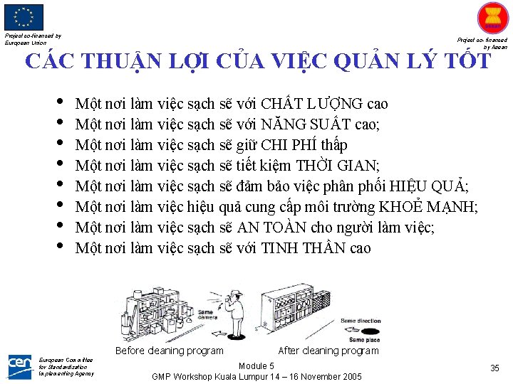 Project co-financed by European Union Project co- financed by Asean CÁC THUẬN LỢI CỦA