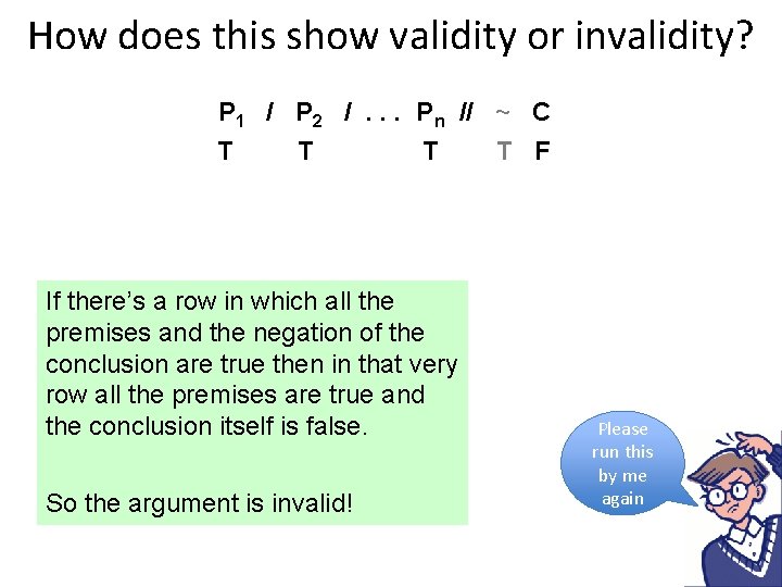 How does this show validity or invalidity? P 1 / P 2 /. .