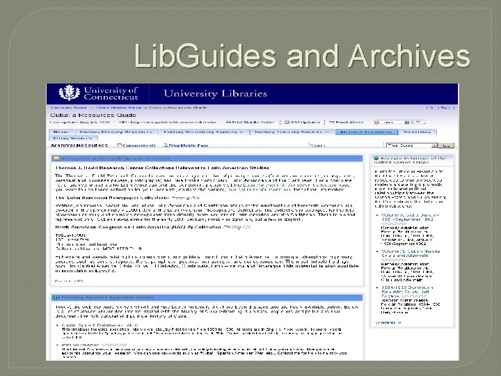 Lib. Guides and Archives 