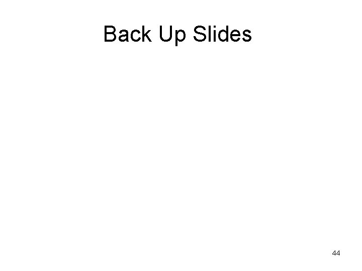 Back Up Slides 44 