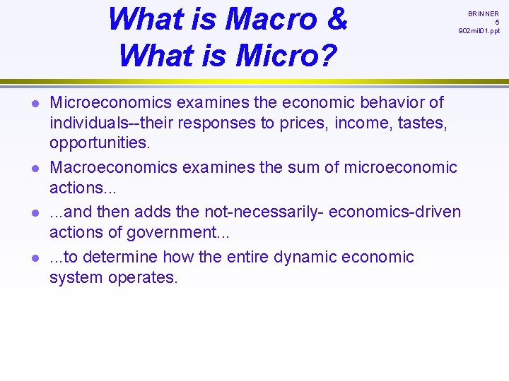 What is Macro & What is Micro? l l BRINNER 5 902 mit 01.