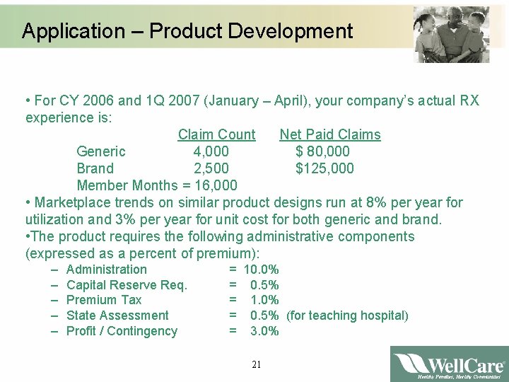 Application – Product Development • For CY 2006 and 1 Q 2007 (January –