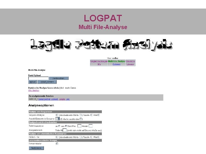 LOGPAT Multi File-Analyse 