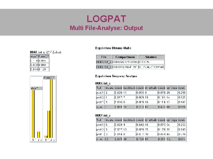 LOGPAT Multi File-Analyse: Output 